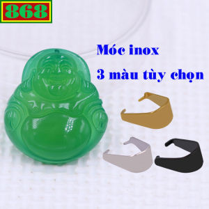 Mặt dây chuyền Phật Di lặc mã não xanh lá size nhỏ kèm móc inox mặt dây chuyền Phật cười