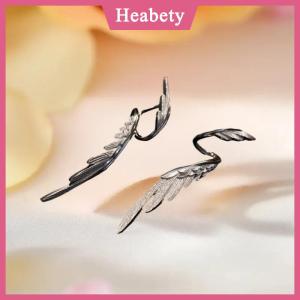 Heabety Hợp Kim Đơn Giản Dài Cánh Stud Tính Khí Lông Bông Tai Bạc Cánh Hình Dạng Elf Tai Cuff Bông Tai Đồ Trang Sức Phụ Kiện Quà Tặng
