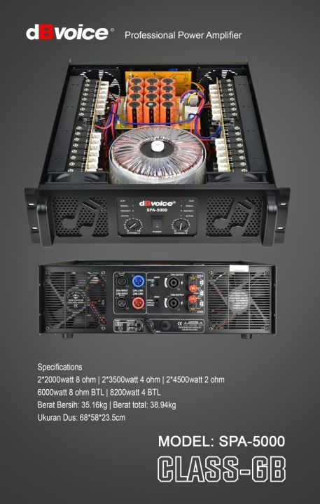 Professional Power Amplifier Kelas GB dBvoice SPA-5000 | Lazada Indonesia