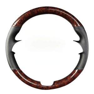 Kaly For MG Old MG7 Hand Stitched Peach wood grain Beige Genuine Leather Car Steering Wheel Cover 3M8Q4