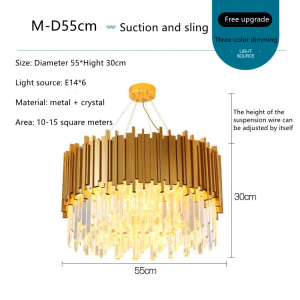Nordic Light Luxury Stainless Steel Square Tube Crystal Chandelier Creative Project Duplex Building Hotel Club Dining Living Room