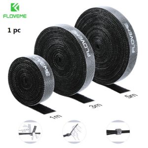 FLOVEME 5M 3M 1M Cable Organizer Wire Winder Mouse Ties Clip Protector Earphone Management Wire AUX Cord For iPhone 11 USB C Cable