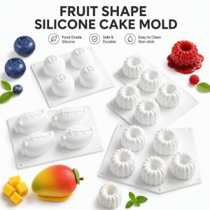 Silicone Baking Mold 6 Cavity Food Grade Fruit Shape Easy Release for Mousse Cake Jelly Dessert