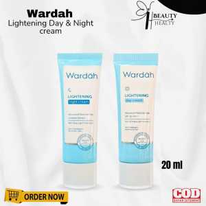 Wardah Lightening Day Cream SPF 30PA+++ 20ml And Night Cream Licorice Extract 20ml Pelembab Wajah Untuk Mencerahkan