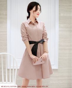 MYDU SALE : Đầm Sơ Mi Dự Tiệc Tay Dài – MS 2113 – Thanh Lịch Dễ Mặc Chuẩn Form