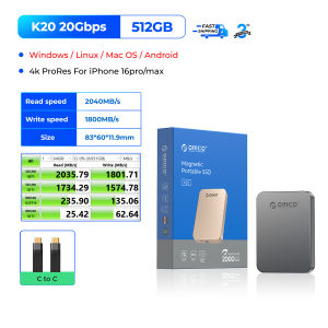2000เมกะไบต์/วินาที SSD แบบพกพา USB3.2 Pshd 20Gbps PD100W ชาร์จเร็ว512GB/1TB/2TB รองรับ4K ProRes สำหรับ iPhone 17 16Pro ซีรีส์