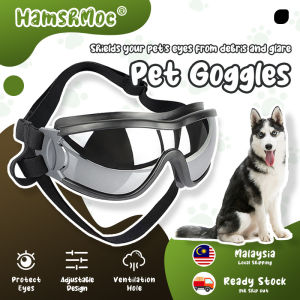 HamshMoc Dog Goggles UV Protection Windproof Pet Sunglasses Eye Wear Protection Sun-Proof Rainproof With Adjustable Strap For Medium Large Dogs