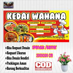 SPANDUK 200X100 AYAM GEPREK WAHANA FREE DESAIN BISA CUSTOM