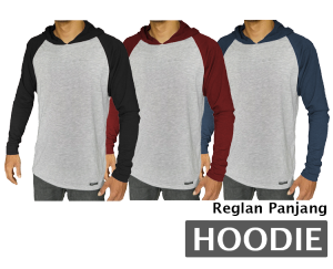 kaos hoodie lengan panjang reglan/laki laki/perempuan/termurah /terlaris/terbaru /bandung