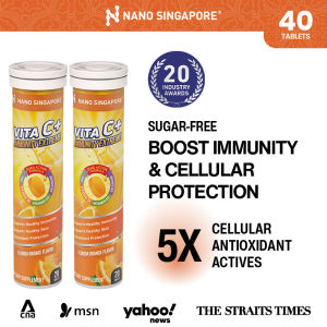 [Bundle of 2] Vitamin C Immunity 1000mg Vitamin C effervescent w/ Zinc + Vit B6 D3 + Selenium - Effervescent 40 Tablets