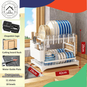 【READY STOCK】Kitchen Racks Dish Organizer Drainer Racks Dish Storage Racks Multifunctional Dish Rack
