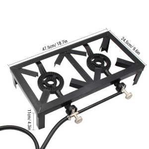 Heavy Duty Double Burner Gas Stove High Power Cast Iron Burner Home Cooker Portable Outdoor Camping Gas Stove