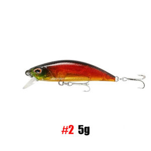 Bite 7Pcs 5g/5cm Fishing Bait Top Water SwimBait Lure 3D Eyes Minnow Buzz Bait Lure