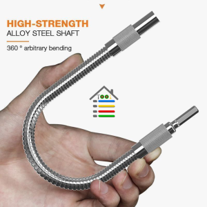 FLEXIBLE SHAFT 1/4 INCH 6.35 MM HEX EXTENTION SAMBUNGAN TAMBAHAN UNTUK BOR 300 MM STAINLESS