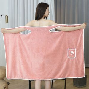 Wearable shower towel for women camisole bathrobe bathskirt thickened wearable shower towel for adults in large size.