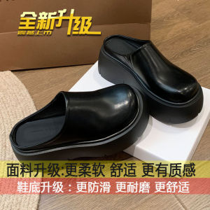 [Free Shipping] Black High-Heeled Half-Toe Sandals For Women Summer Outdoor Wear 2025 New Style Non-Slip Height-Increasing Thick-Soled Sandals