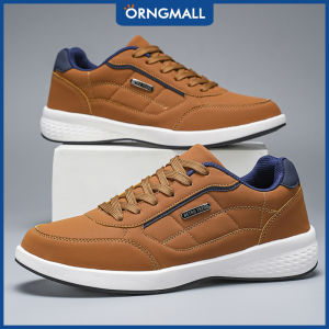 ORNGMALL Classic Mens Casual Sneakers - Low-Top Lace-Up Shoes with Geometric Pattern Faux Leather Upper & Cushioned EVA Sole for All-Season Comfort Versatile for Business & Casual Wear Everyday Comfort Footwear