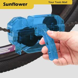 🎀🎁【Special price】Sun โซ่ทำความสะอาดจักรยานแบบพกพาแปรงขัดจักรยานอุปกรณ์ทำความสะอาดจักรยานเสือภูเขาชุดทำความสะอาดกลางแจ้งอุปกรณ์ทำความสะอาดโซ่