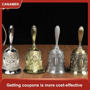 【CANAMEK】 Chuông tay kim loại Retro chuông báo thức trang trí bruiloft thủ công cầm tay