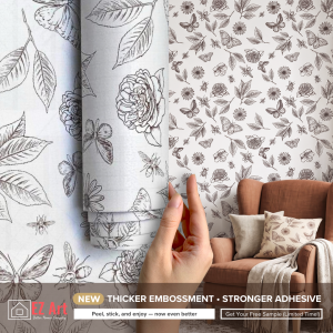 Garden Drawings Wallpaper 10M*45CM Flower Design PVC Self-adhesive Waterproof Sticker Decor EZ Art