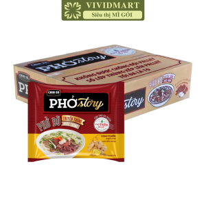 [THÙNG 30 GÓI] - MASAN - Chin-su Phở Story (không thịt) 2 vị: Phở bò truyền thống nước trong Phở gà lá chanh (72-75g/gói)
