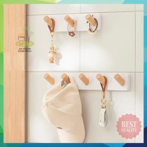 MUJI Style Wood Wall Mounted Hook Hanger Self Adhesive No Drilling Multipurpose Coat Hanger Clothes Hanger Wall Hanging For Clothes Muji Furniture - Lazada