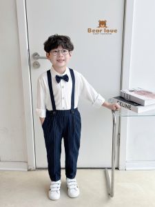Set công tử bé trai 9m-7 tuổi 4 chi tiết quần kẻ kiểu dáng thanh lịch thời trang