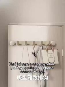 Suction Cup Clothes Hanger Door Behind Hanging Hook Bedroom Storage Rack Wall Mounted Di Belakang Pintu吸盘衣架门后挂钩卧室储物架壁挂式