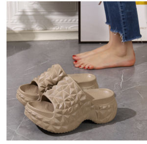 [Free Shipping] New Summer High-Heeled Eva Slippers Thick-Soled Height-Increasing Slip-On Style Non-Slip Wear-Resistant And Breathable