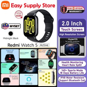 MYSET Redmi Watch 5 Active 2 Inch Display HyperOS 18 Day Battery Heart Rate SpO2 Sensor 140+ Sport IPX8 Water Resistance