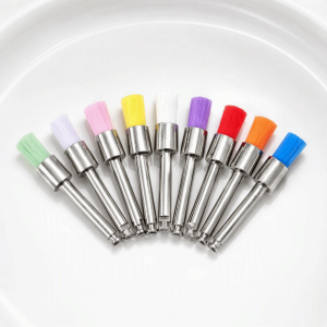 ERMENLED 2.35mm Shank Diameter Nylon Polishing Brush RA Latch Type Screw Type Prophy Polishing Brush Dense Dense Bristles Surface Polishing Tool Nail Art Polishing