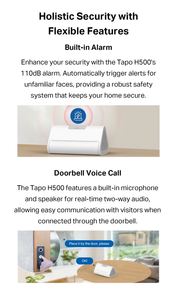 TP Link Tapo H100 /H200/H110/H500 Smart IoT Hub with Chime works