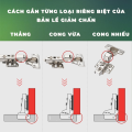 Bản lề giảm chấn inox, bản lề cửa tủ bếp, lõi đồng, tháo lắp nhanh, siêu dày 1.5mm, hàng chất lượng cao. 