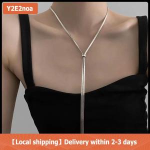 【Local shipping】 Thời trang dài rắn xương Chuỗi vòng cổ cho phụ nữ cô gái hip hop kéo dài tua Áo len Chuỗi vòng cổ tiệc trang sức