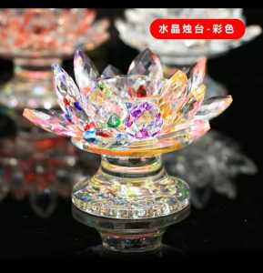 Lotus Flower Quartz Crystal Lotus Multicolor Tall Feet Lotus Candlestick Holder Purity Tall Feet Lotus Figurines Decor Gift