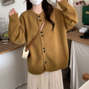 ali Áo Cardigan Dệt Kim Kiểu Nhật Một Hàng Cúc Áo Len Phong Cách  Màu Trơn Thu Đông Cho Nữ Áo Khoác Phong Cách Lười Thiết Kế Áo Nữ