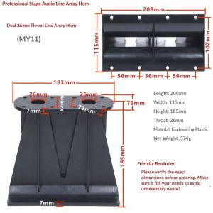 BETTERFORM 1Pcs Nhựa Ống dẫn sóng loa tweeter Đen Góc phủ sóng rộng Phụ kiện loa Line Array Họng Nguồn Âm Thanh Chuyên Nghiệp dành cho thiết bị trộn âm thanh sân khấu rạp hát gia đình DJ