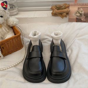 Katerina Fashion Korean Plain Loafers Shoes Heeled For Women #K-318