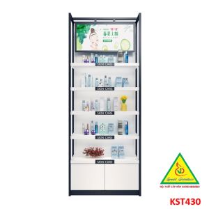 Kệ trưng bày sản phẩm hàng hóa  kệ trang trí khung sắt mặt gỗ KST430 - NỘI THẤT LẮP RÁP VIENDONGADV