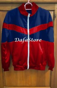 JAKET TRACKTOP TERBARU KEREN KOMBINASI MERAH VIRAL SANTAI Size S M L XL 3XL