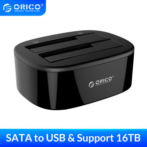 ORICO Dual-bay Ổ đĩa cứng gắn ngoài trạm nối cho 2.5/3.5 inch HDD SSD SATA để USB 3.0 Trạm Sạc HDD trạm nối với 12v 3A Bộ chuyển đổi điện với offlline bản sao Sata bao vây HDD