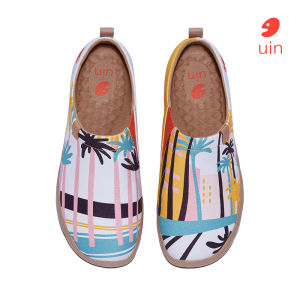 UIN Toledo I Womens Travel Shoes Canvas Lightweight Casual Sneakers-GEOMETRIC ART