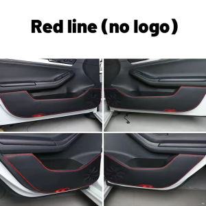 High quality for Hyundai kona 2017~2022 4pcs leather car styling car anti kick pad car interior accessories 2017 2018 2019 2020 2021 2022