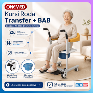 ONEMED - Kursi Roda Transfer + Tempat BAB ONECARE ALK 902 | Commode Chair