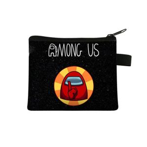 DSFSI ผู้หญิงสาว กระเป๋าสตางค์เกมขนาดเล็ก แฟนเกม รูปแบบการ์ตูน กระเป๋าซิป ในหมู่พวกเรากระเป๋าเหรียญ เด็กผู้ชาย เปลี่ยนกระเป๋า