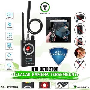 K18 Detector Audio GSM Bug Finder Alat Pencari Pendeteksi Sinyal GPS Tracker Tracking lensa Kamera Anti spy Hidden Camera Mini Tersembunyi Sistem Keamanan Privasi Anti Tracking Lokasi Dan Penyadapan Kamera RFDetektor