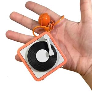 Fashionable Decorative Record Player Keychain Charm Pendant Featuring Recording and Playback Functions Daily Use
