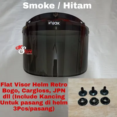 falt visor / Kaca Helm Bogo / Helm Retro Cargloss retro JPN MVstar + Kancing Helm Bogo retro