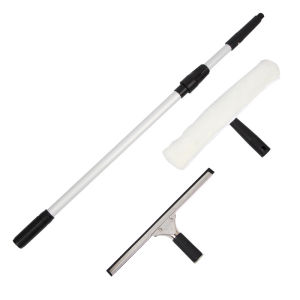 3 in 1 Extendable Window Cleaner Brush Double-Sided Glass Wiper Squeegee for Home Car Cleaning