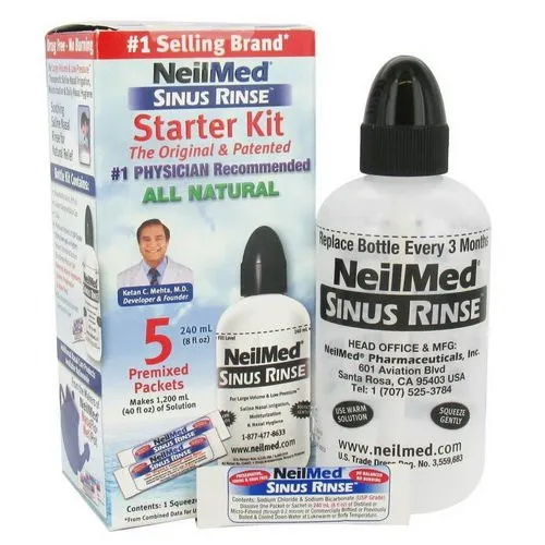 Bộ sản phẩm nước muối sinh lý rửa và vệ sinh mũi Neilmed Sinus Rinse 250 gói